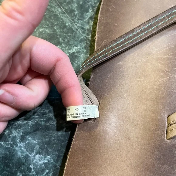 Cushe Tan Sandals with Blue Stitching - Picture 4 of 4